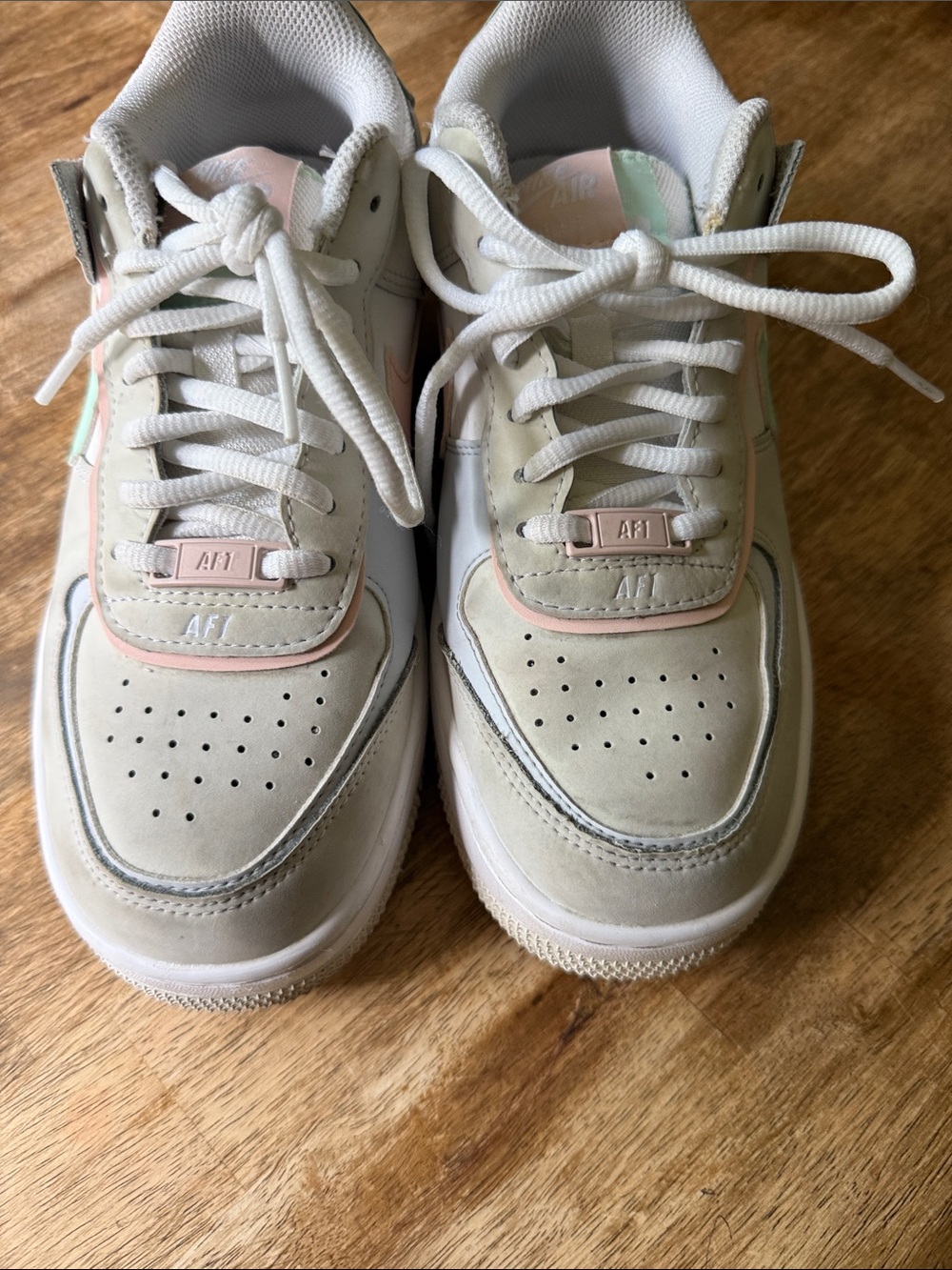 Nike Airforce 1 Shadow White/Mint Foam/ Pink Gently used!! - Picture 4 of 8